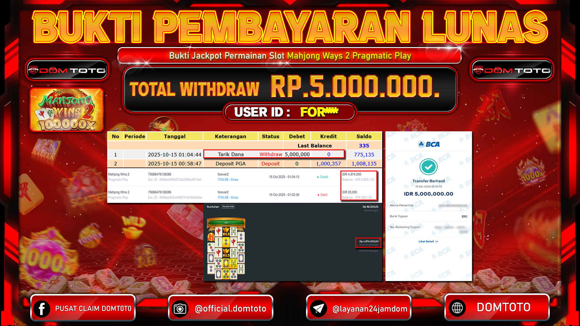 JACKPOT Mahjong Wins 2 Pragmatic Play 15 OKTOBER 2025